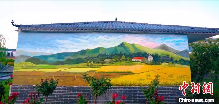 繪制好的鄉(xiāng)村墻繪。　寧夏文旅廳供圖