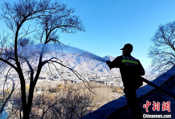 12月6日，布達(dá)拉宮消防救援大隊(duì)在布達(dá)拉宮山體林草區(qū)域開(kāi)展?jié)窕ぷ鳌！㈣?攝